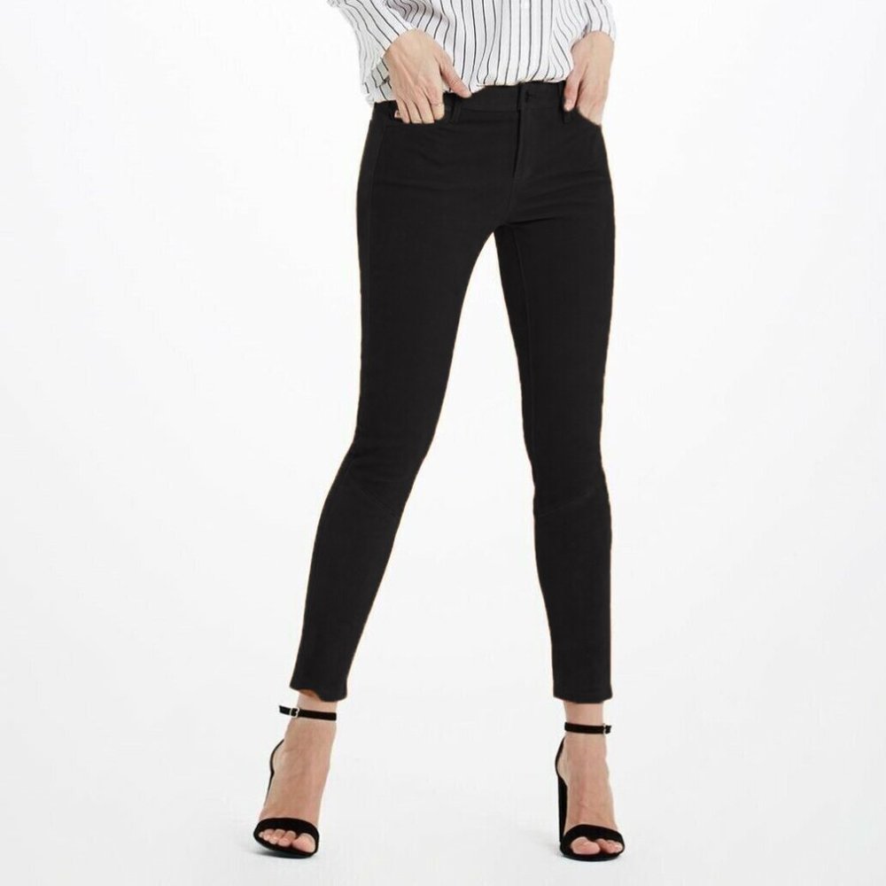 AG Suede Legging Ankle Super Skinny Black Adriano Goldschmied Size 27